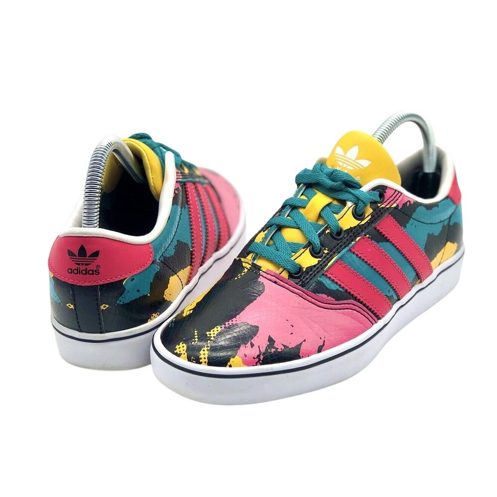 Adidas Embossed Snake Paint Splatter Snakeskin Sneakers Q32940 Womens 7.5 Shoes - Picture 2 of 7